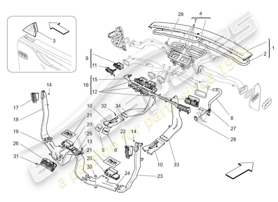 maserati qtp 3.0 tds v6 275hp (2015) unità a/c: schema particolare diffusione