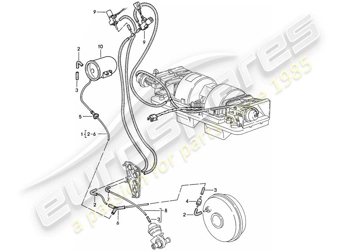 porsche 1986 (944) controllo del vuoto diagramma delle parti