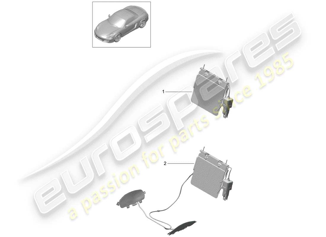 porsche 2015 (981 boxster) supporto lombare schema delle parti