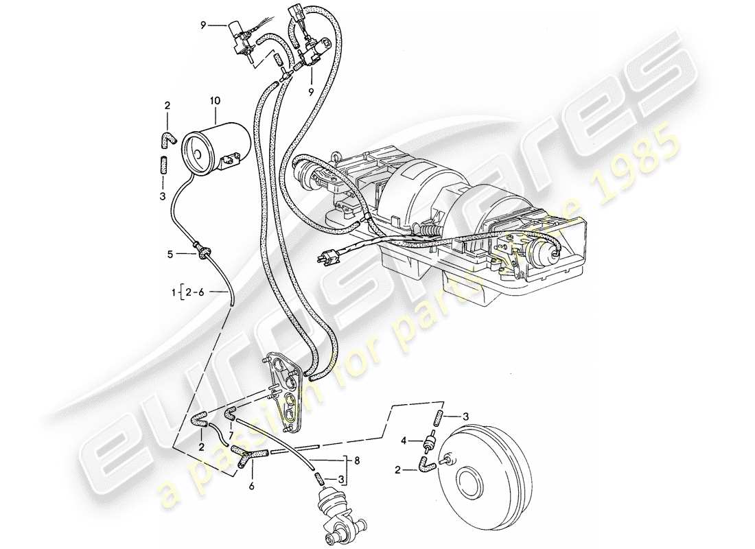 porsche 1995 (968) controllo del vuoto diagramma delle parti