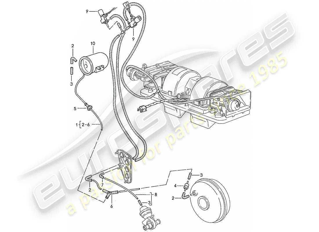porsche 1989 (944) controllo del vuoto diagramma delle parti