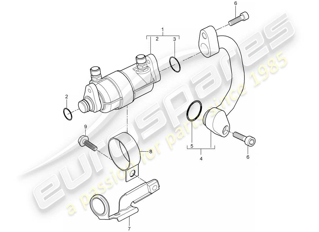 porsche 2009 997-2 turbo / gt2 diagramma delle parti del raffreddamento del carburante