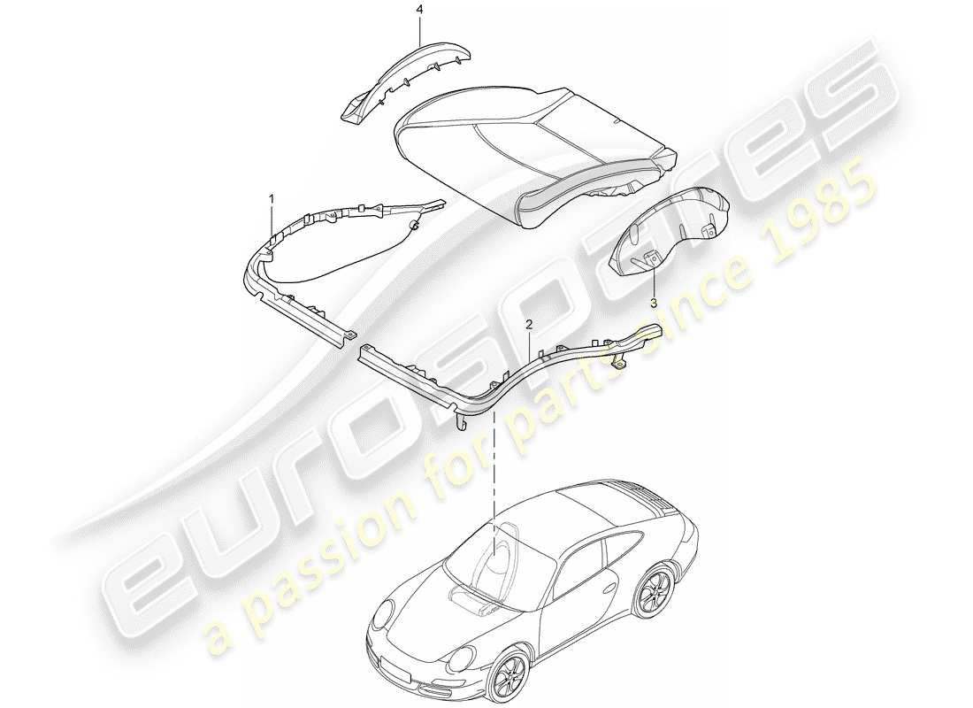 porsche 2009 (997-2) porta cuscino diagramma delle parti