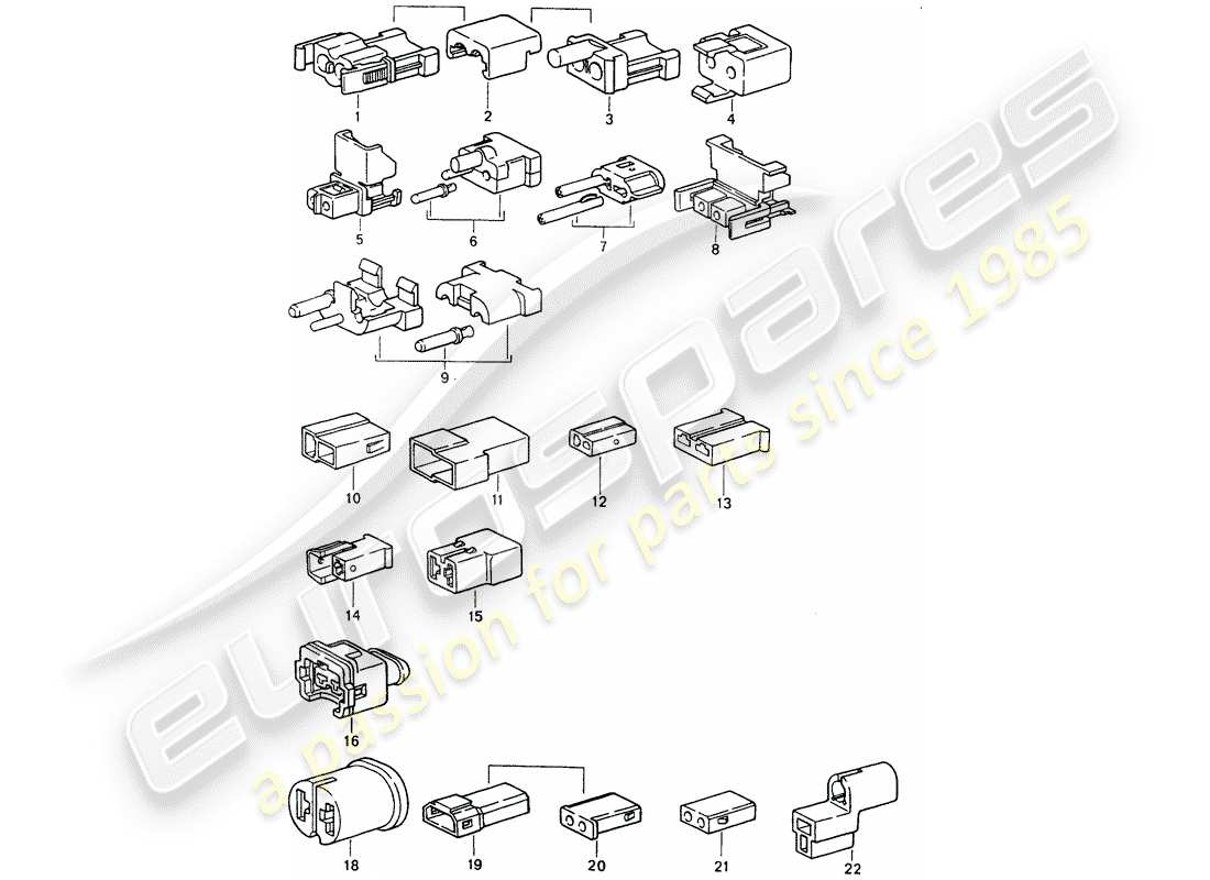 porsche 1992 (964) alloggiamento del connettore diagramma delle parti