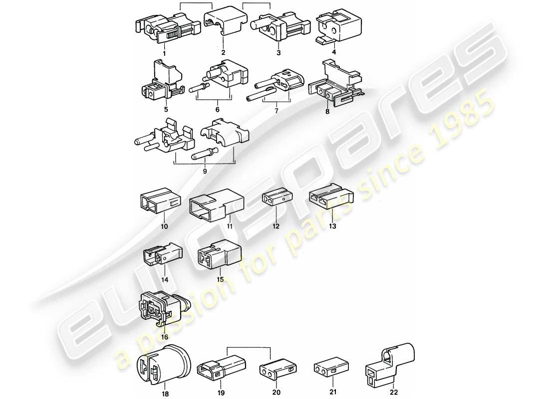 porsche 1994 (968) alloggiamento del connettore diagramma delle parti