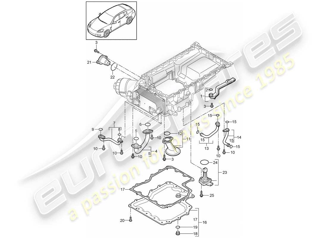 porsche 2016 (panamera 970) collettore di aspirazione diagramma delle parti