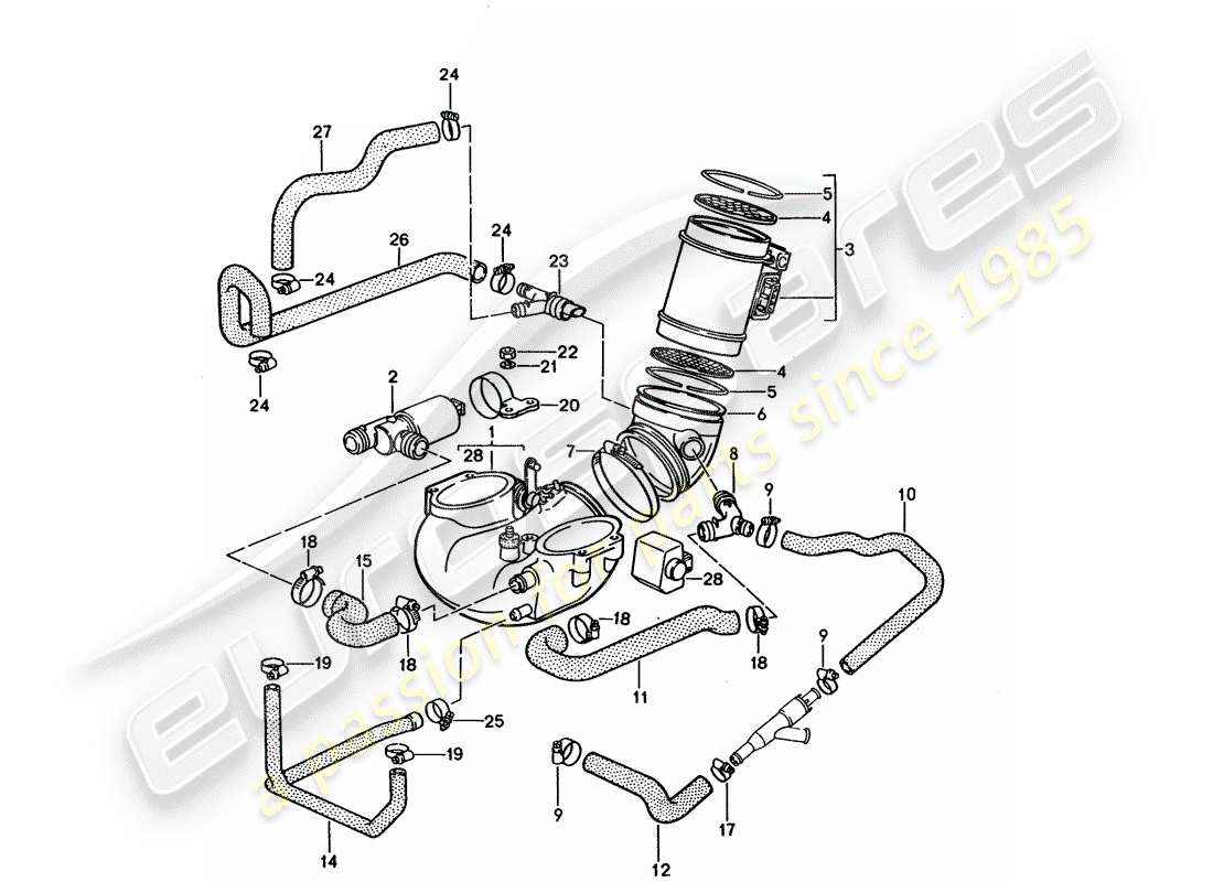 porsche 1994 (928) lh-jetronic - 1 diagramma delle parti