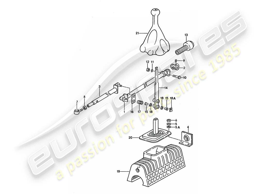 porsche 1994 (928) meccanismo del cambio - per veicoli con - cambio manuale schema delle parti
