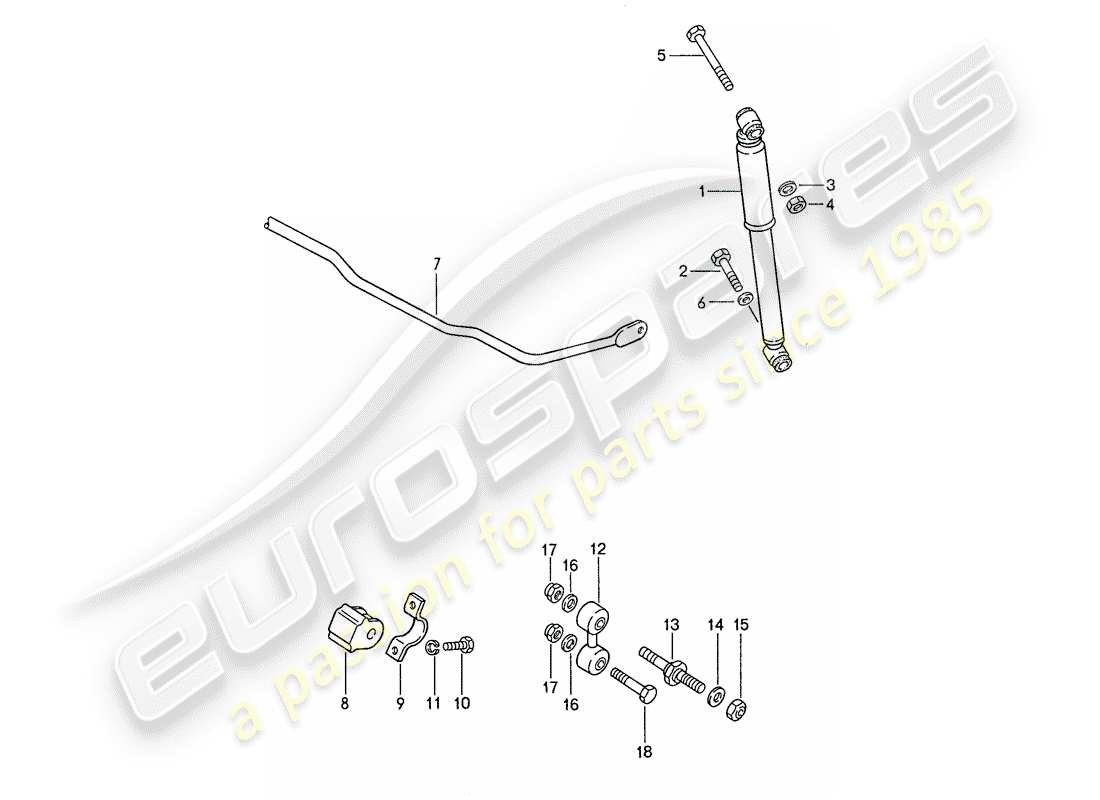 porsche 1991 (944) antivibrante - stabilizzatore diagramma delle parti