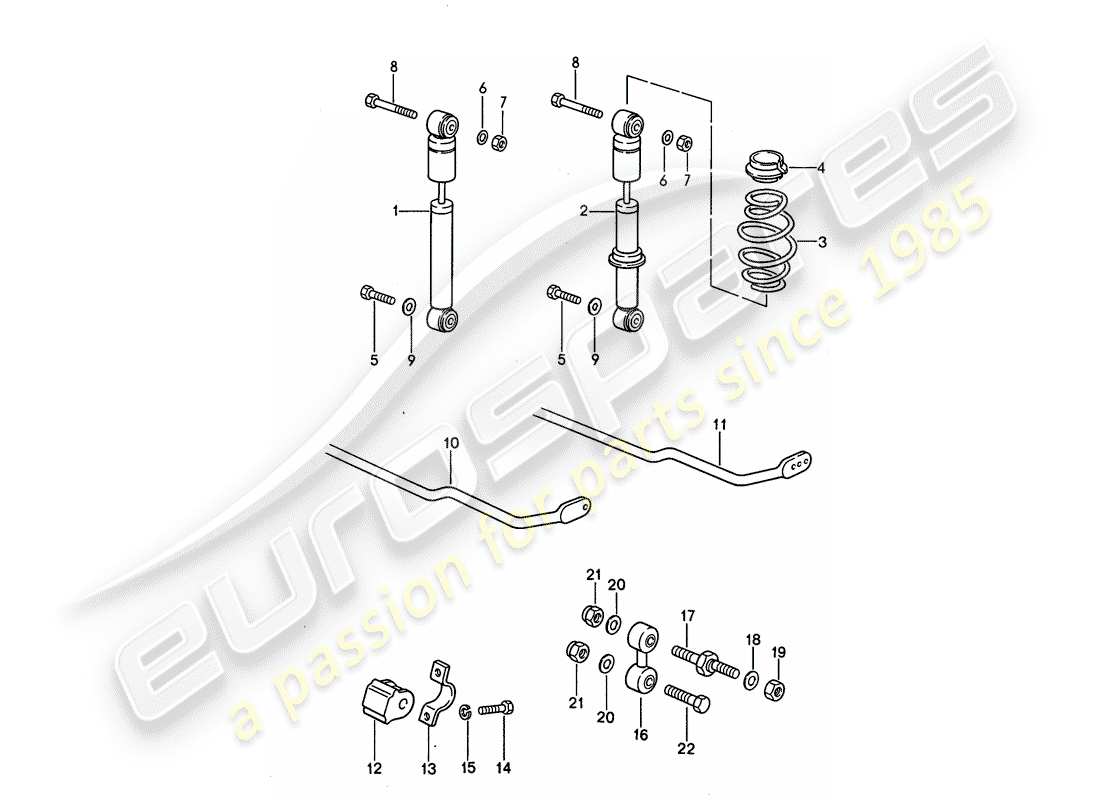 porsche 1992 (968) antivibrante - stabilizzatore diagramma delle parti