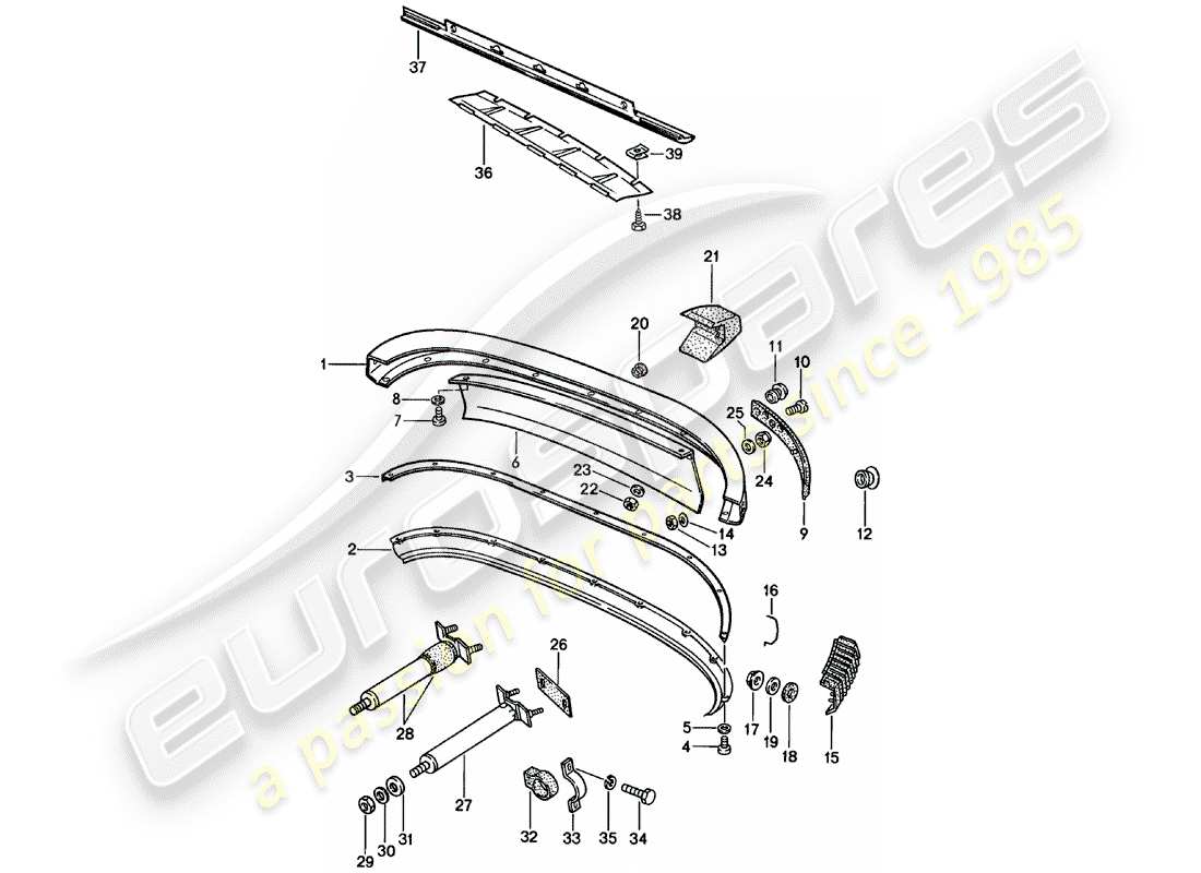 porsche 1981 (911) paraurti diagramma delle parti