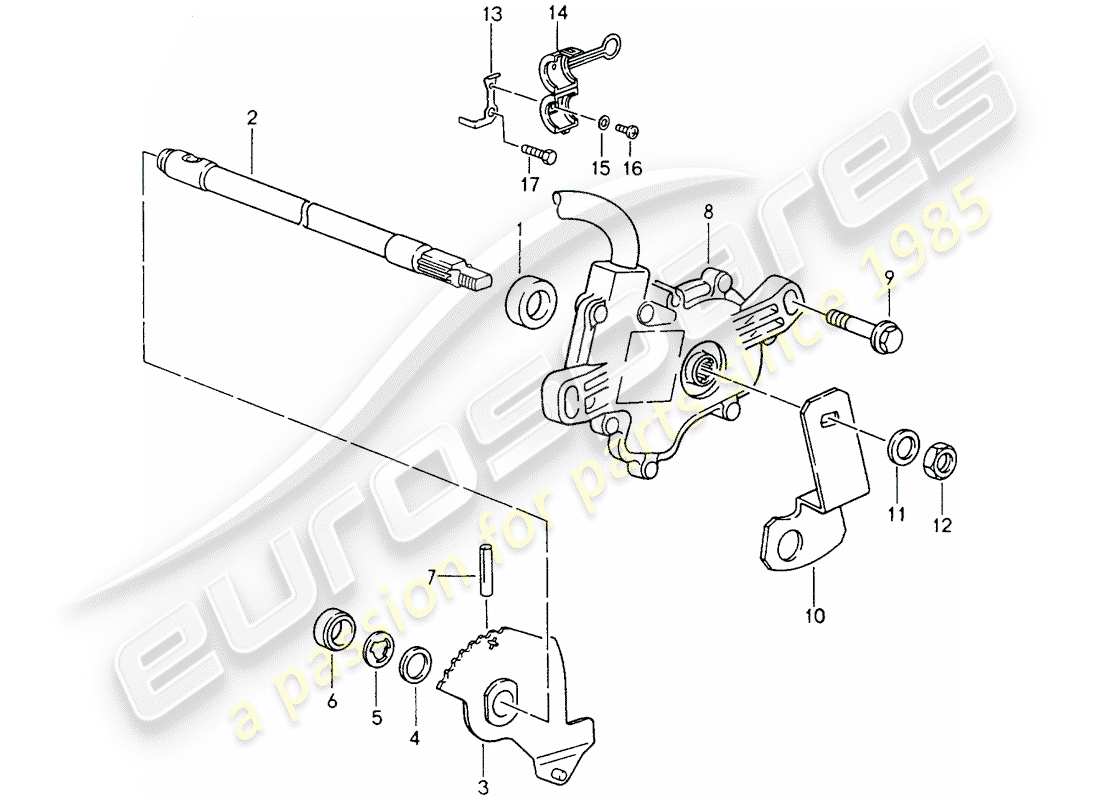 porsche 1994 (993) tiptronic - selettore diagramma delle parti