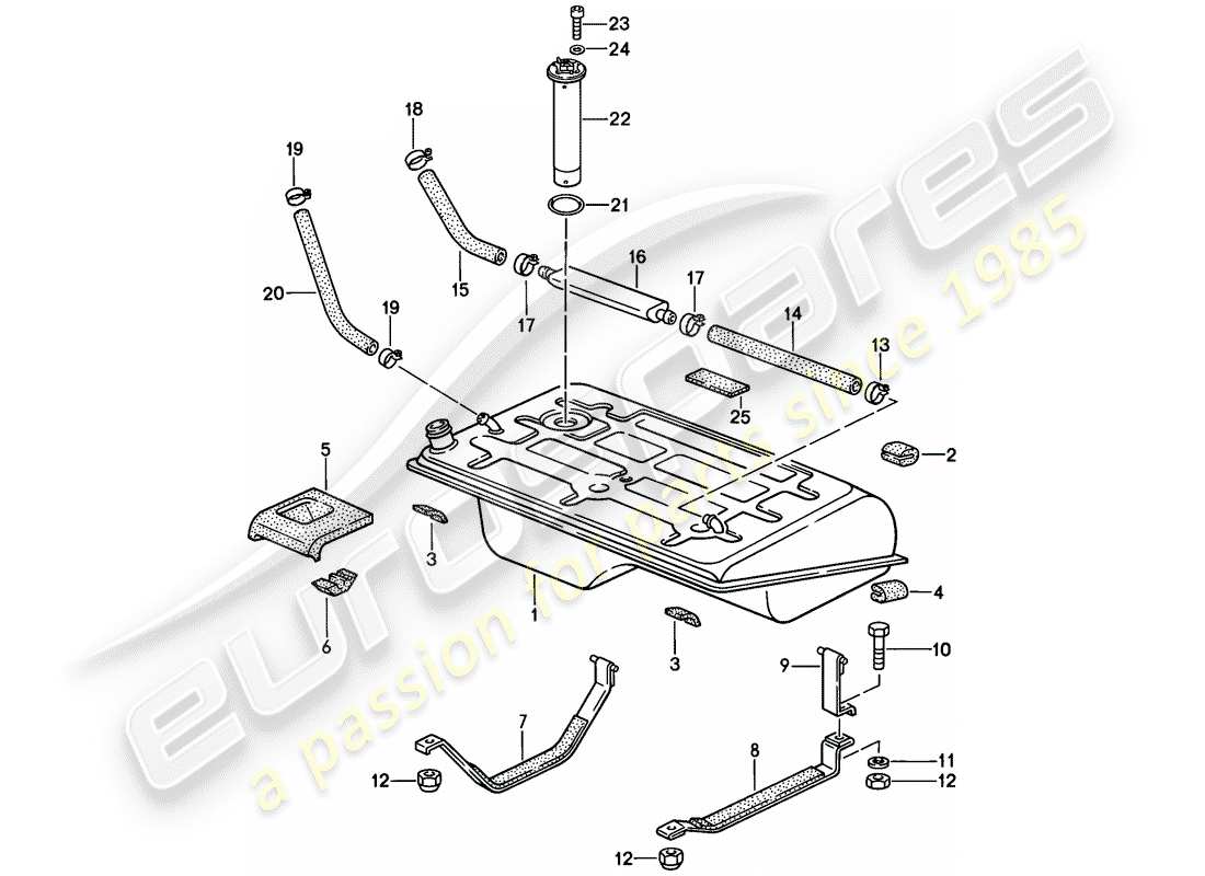 porsche 1987 (924s) serbatoio carburante - 1 diagramma delle parti
