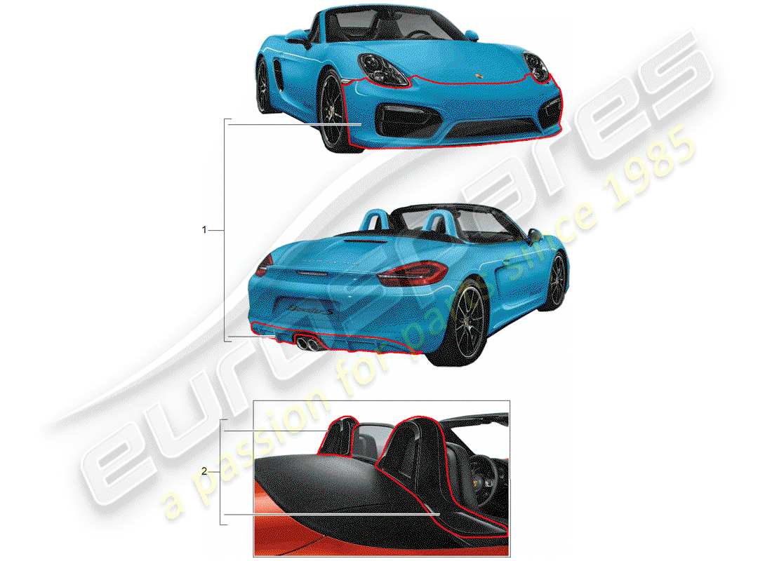 porsche 2012 (tequipment 98x/99x) pacchetto sport design schema delle parti