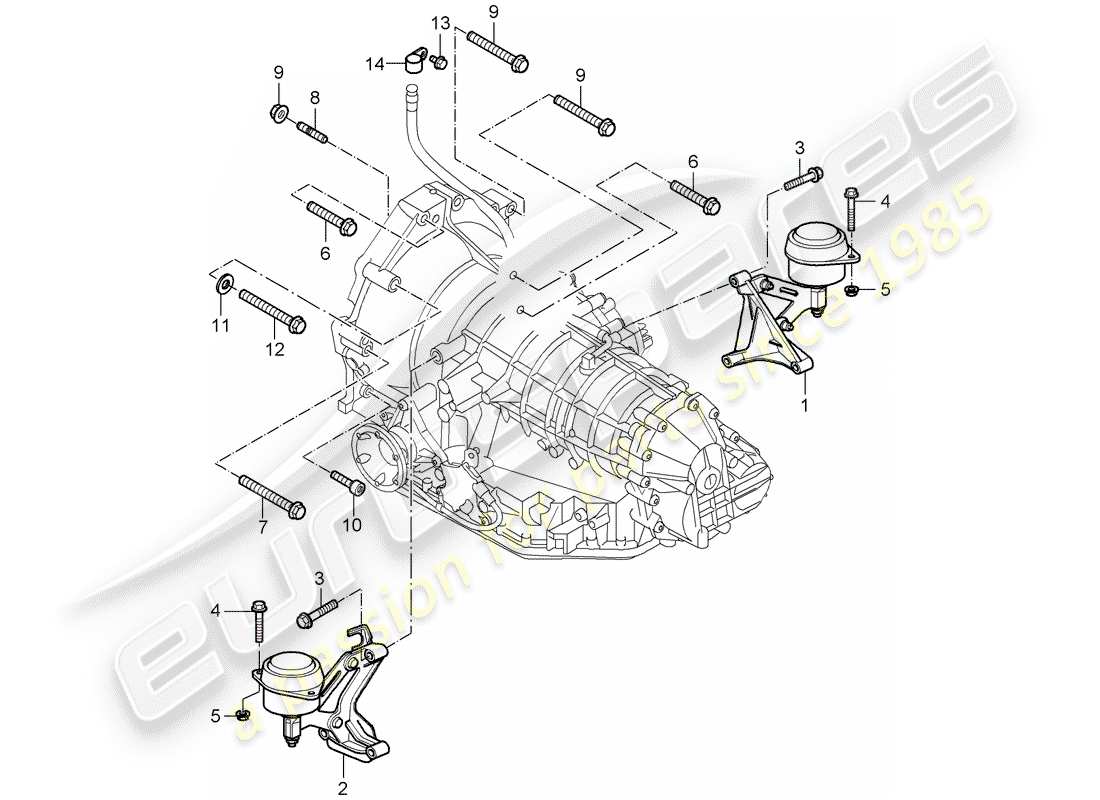 porsche 2007 (987 cayman) tiptronic diagramma delle parti