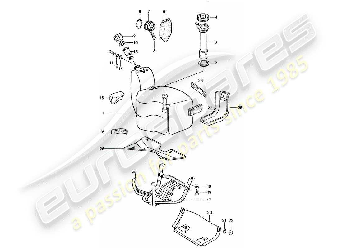 porsche 1991 (928) serbatoio di carburante diagramma delle parti
