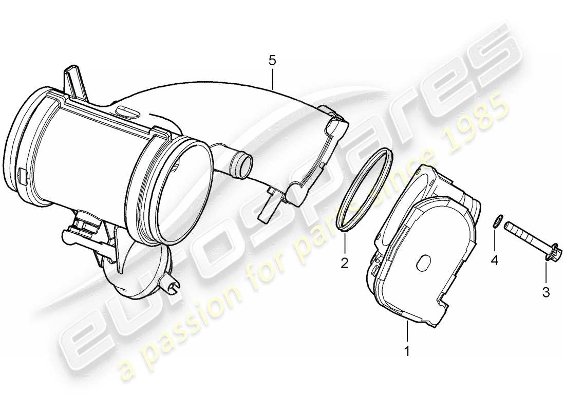 porsche 2007 (987 cayman) schema delle parti corpo farfallato