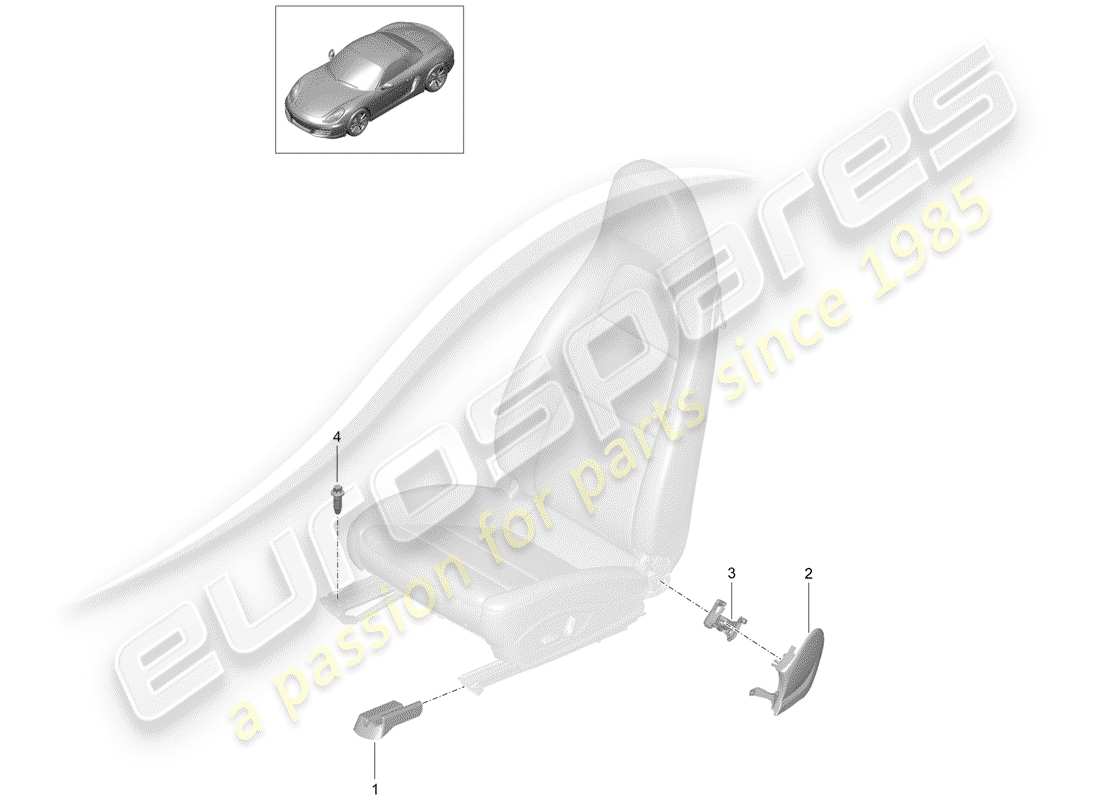 porsche 2016 (981 boxster) posto a sedere diagramma delle parti