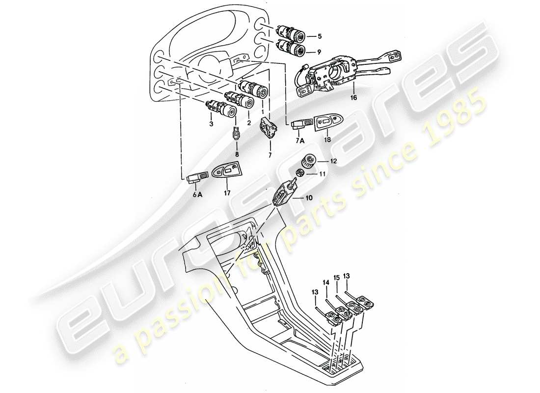 porsche 1994 (928) interruttore - manualmente diagramma delle parti