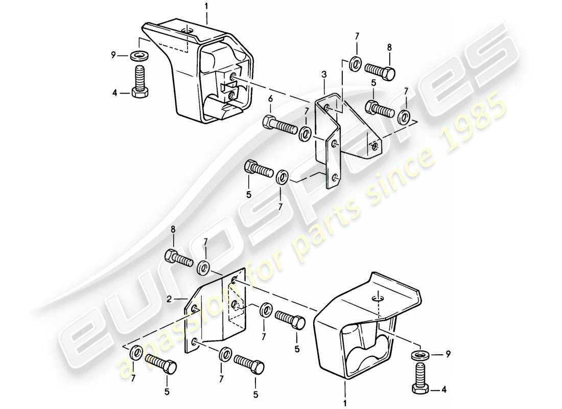 porsche 1983 (944) sospensione trasmissione - per - cambio manuale diagramma delle parti
