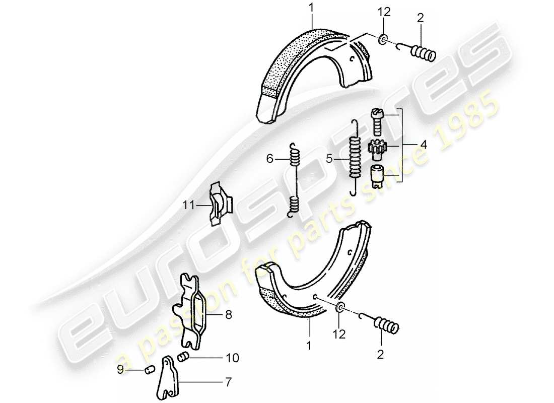 porsche 1994 (993) freno a mano diagramma delle parti