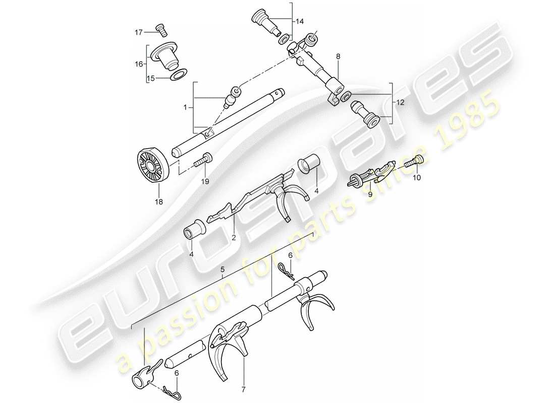 porsche 2005 (987 boxster) cambio manuale diagramma delle parti