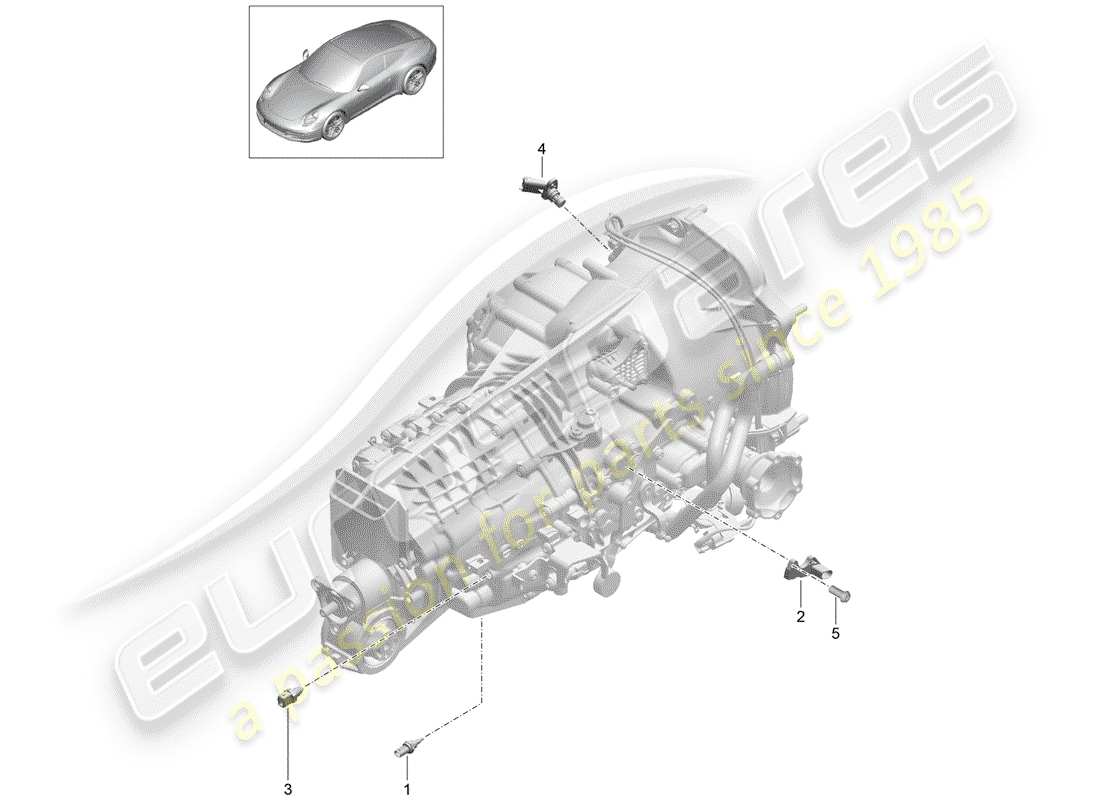 porsche 2012 (991-1) cambio manuale diagramma delle parti