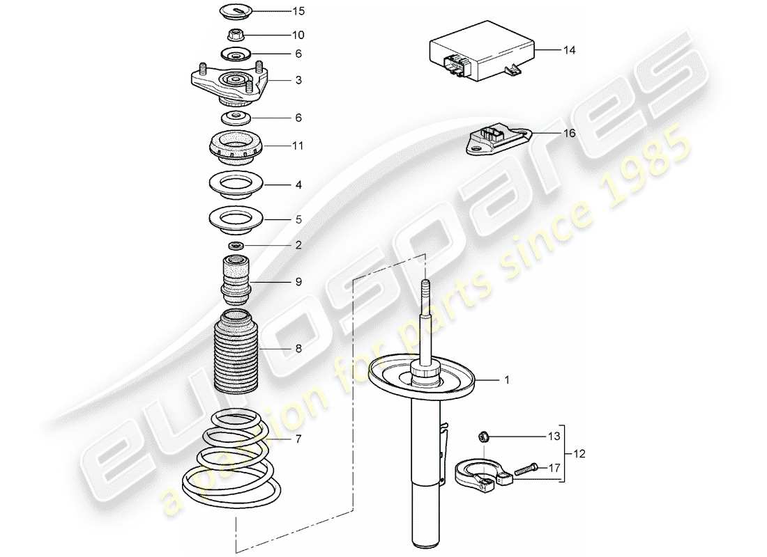 porsche 2007 (987 boxster) sospensione diagramma delle parti