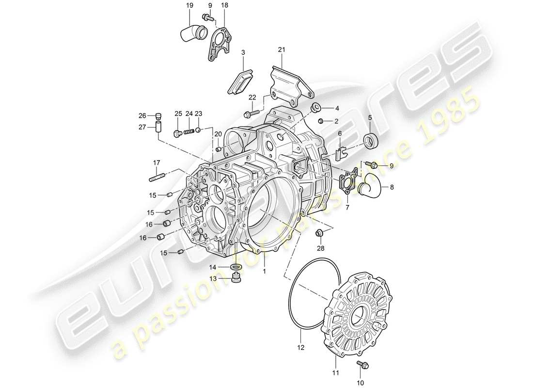 porsche 2009 (997-2 gt3) cassa trasmissione diagramma delle parti