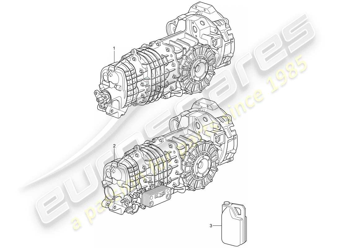 porsche 2009 997-2 turbo / gt2 trasmissione sostitutiva diagramma delle parti