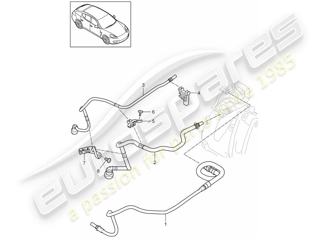 porsche 2015 (panamera 970) sistema di alimentazione carburante diagramma delle parti