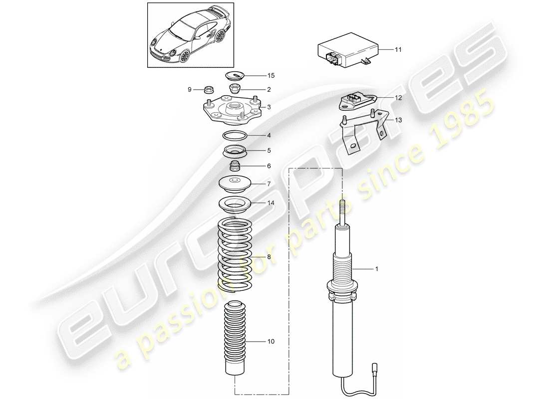 porsche 2013 (997-2 turbo / gt2 rs) sospensione diagramma delle parti