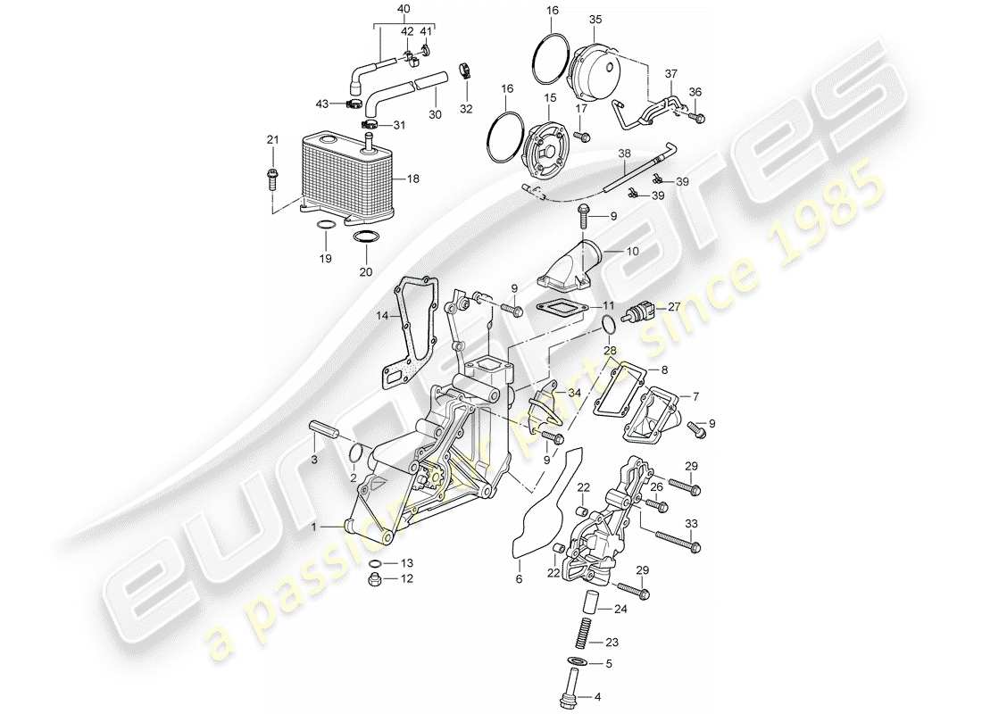 porsche 2007 (997-1) pompa dell'olio diagramma delle parti