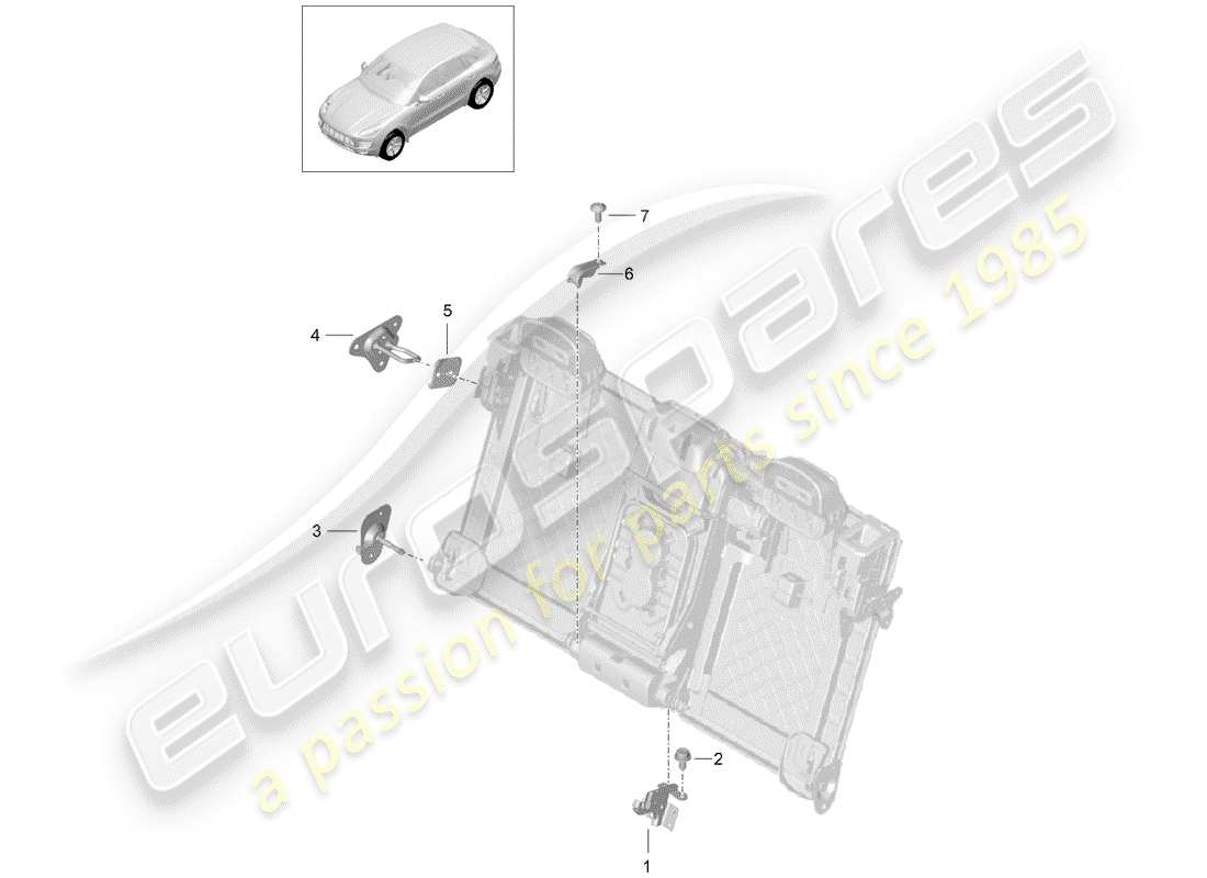 porsche 2016 (macan) staffa diagramma delle parti
