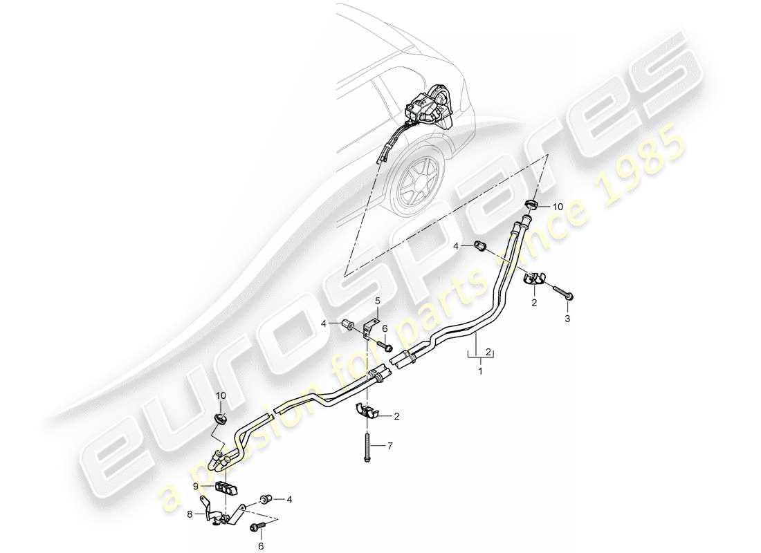 porsche 2014 (cayenne e2 92a) schema delle parti del condotto dell'aria calda