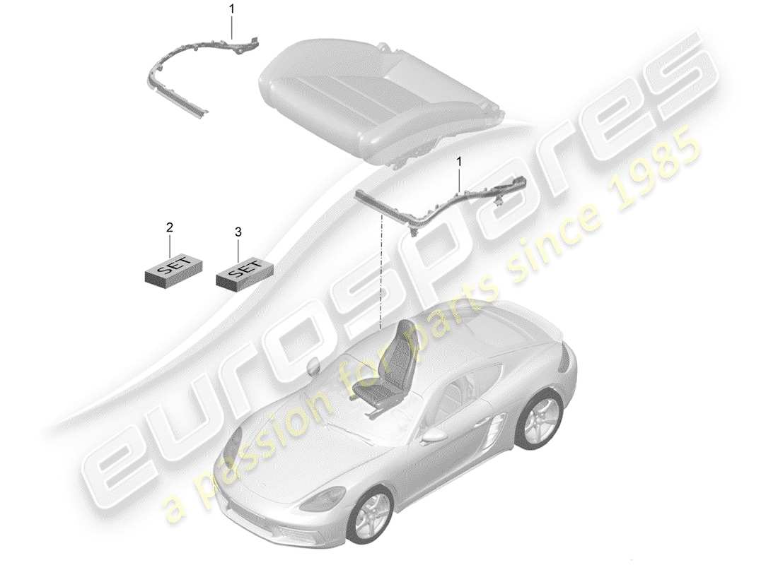 porsche 2017 (718 cayman) imbottitura per sedile diagramma delle parti