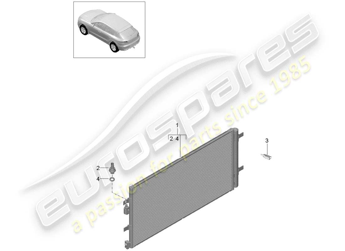 porsche 2016 (macan) diagramma delle parti del condensatore