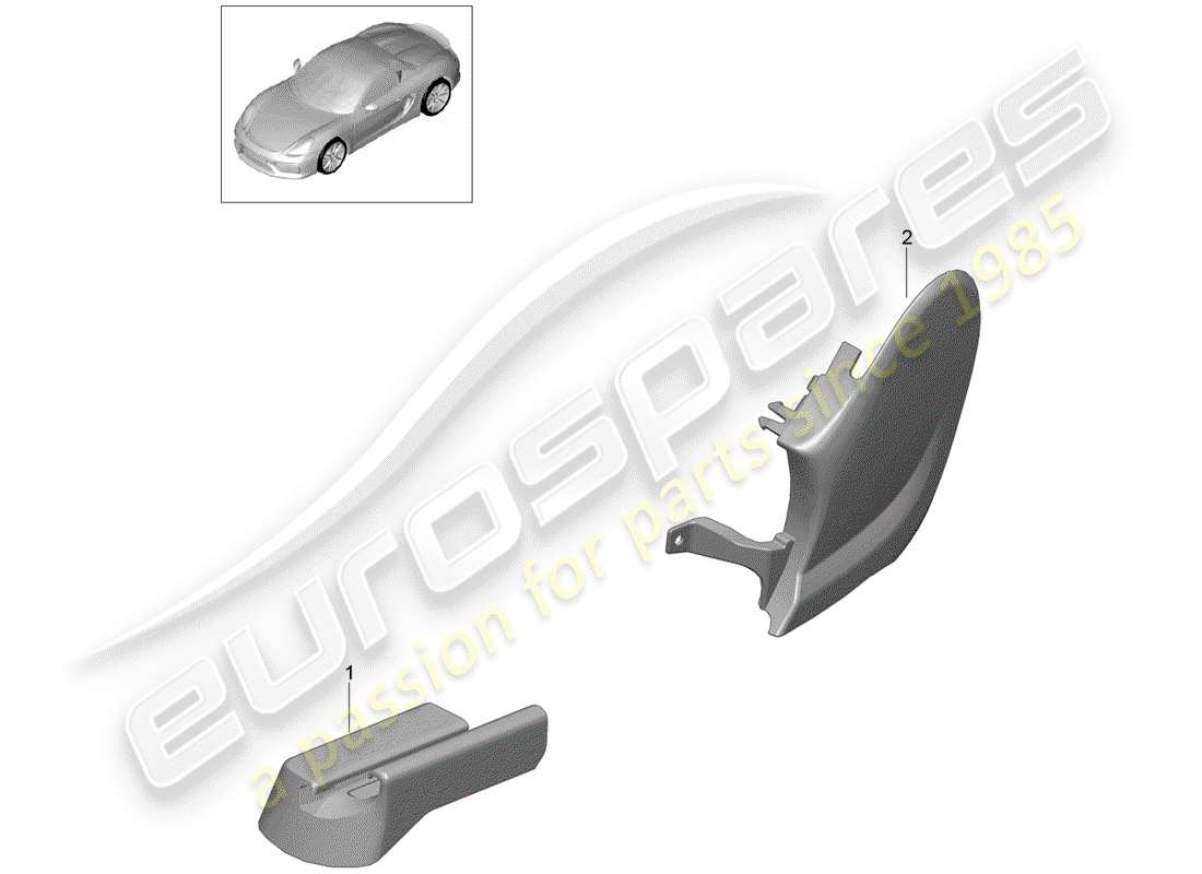porsche 2016 (981 boxster spyder) posto a sedere diagramma delle parti