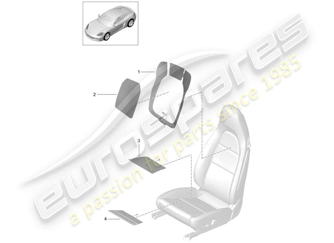 porsche 2017 (718 cayman) diagramma delle parti dell'elemento riscaldante