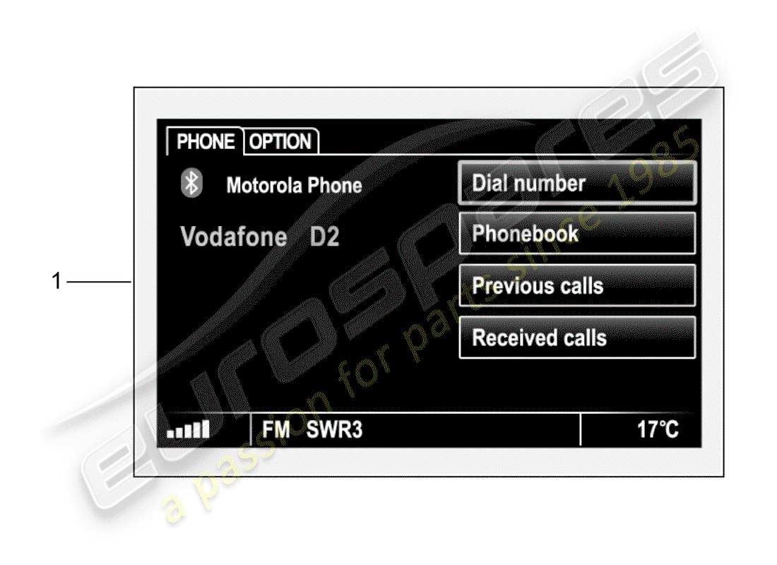 porsche 2017 (tequipment 98x/99x) kit retrofit per vivavoce schema delle parti