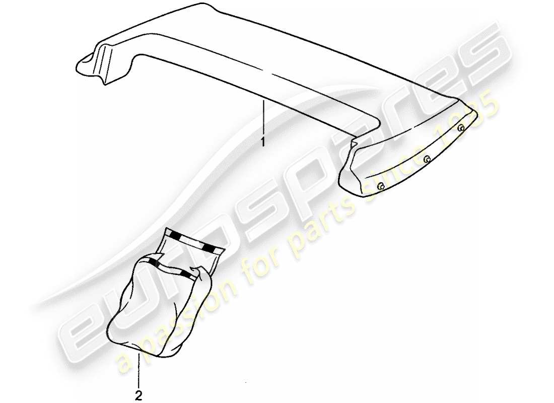 porsche 1991 (944) copertura stivale diagramma delle parti