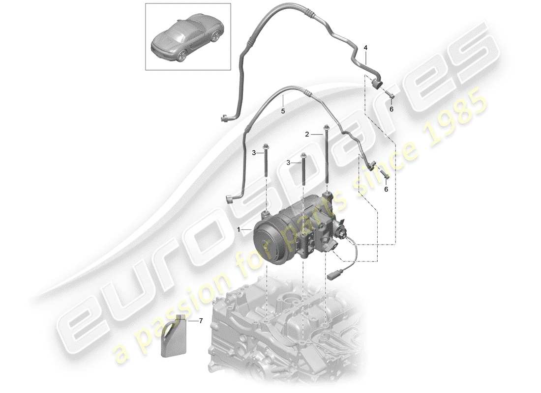 porsche 2013 (981 boxster) compressore diagramma delle parti