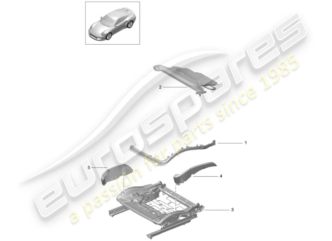 porsche 2019 (991-2 turbo) imbottitura sedile schema parte