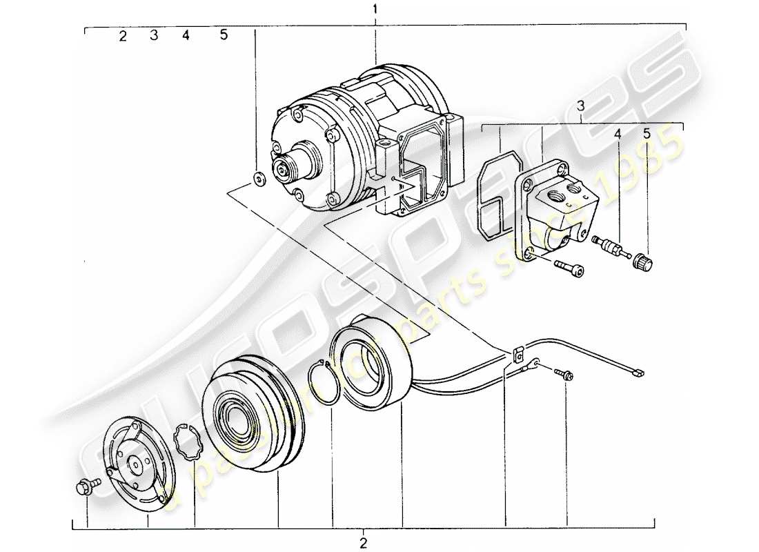 porsche 1991 (964) compressore diagramma delle parti