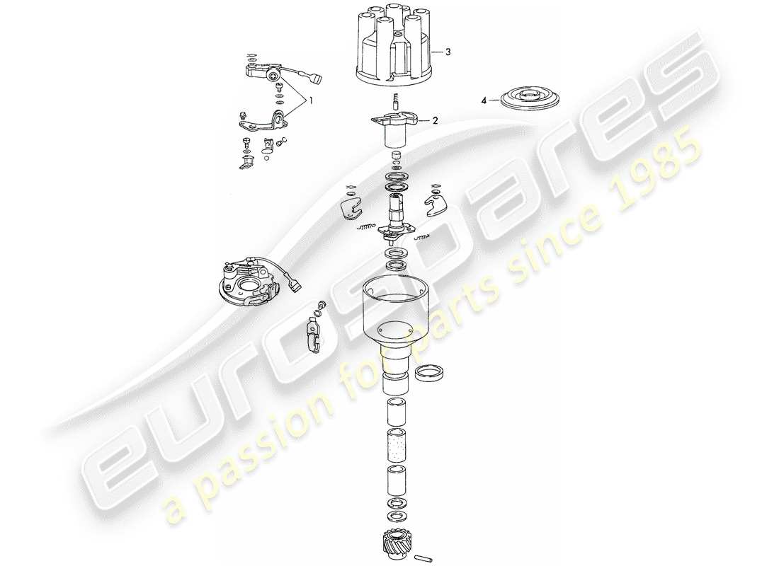 porsche 1972 (911) distributore - - bosch - diagramma delle parti