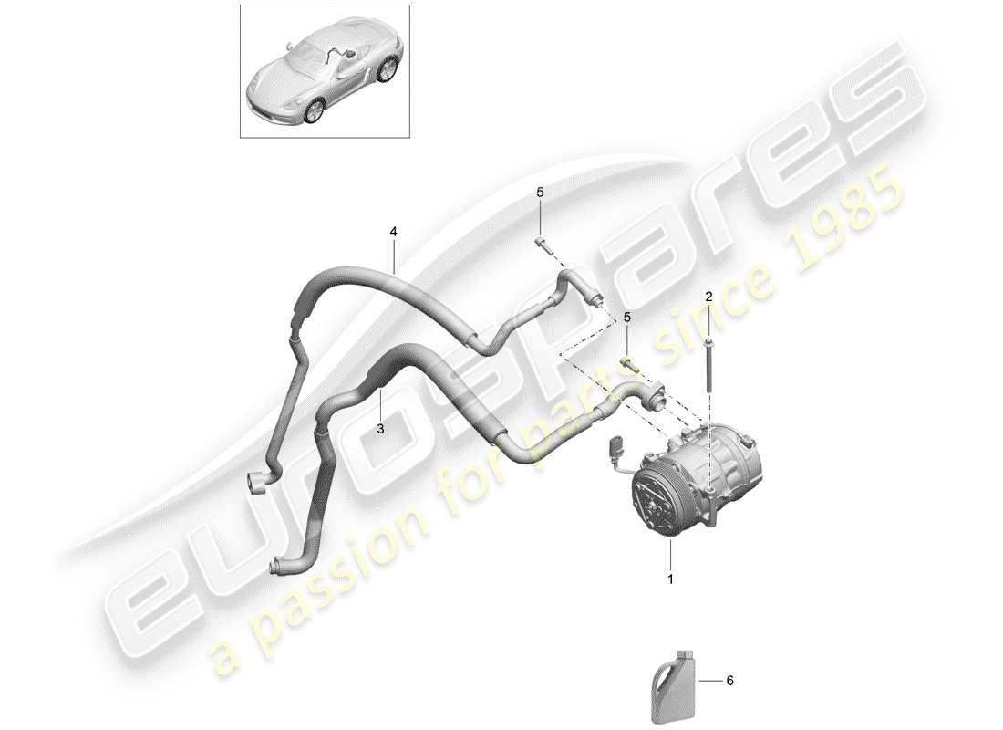 porsche 2017 (718 cayman) compressore diagramma delle parti