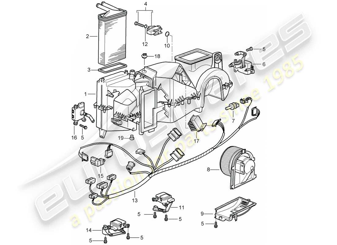 porsche 2002 (996 gt3) condizionatore d'aria - parti singole diagramma delle parti