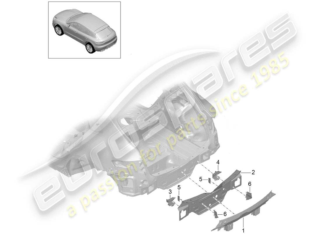 porsche 2019 (macan) piastra terminale diagramma delle parti