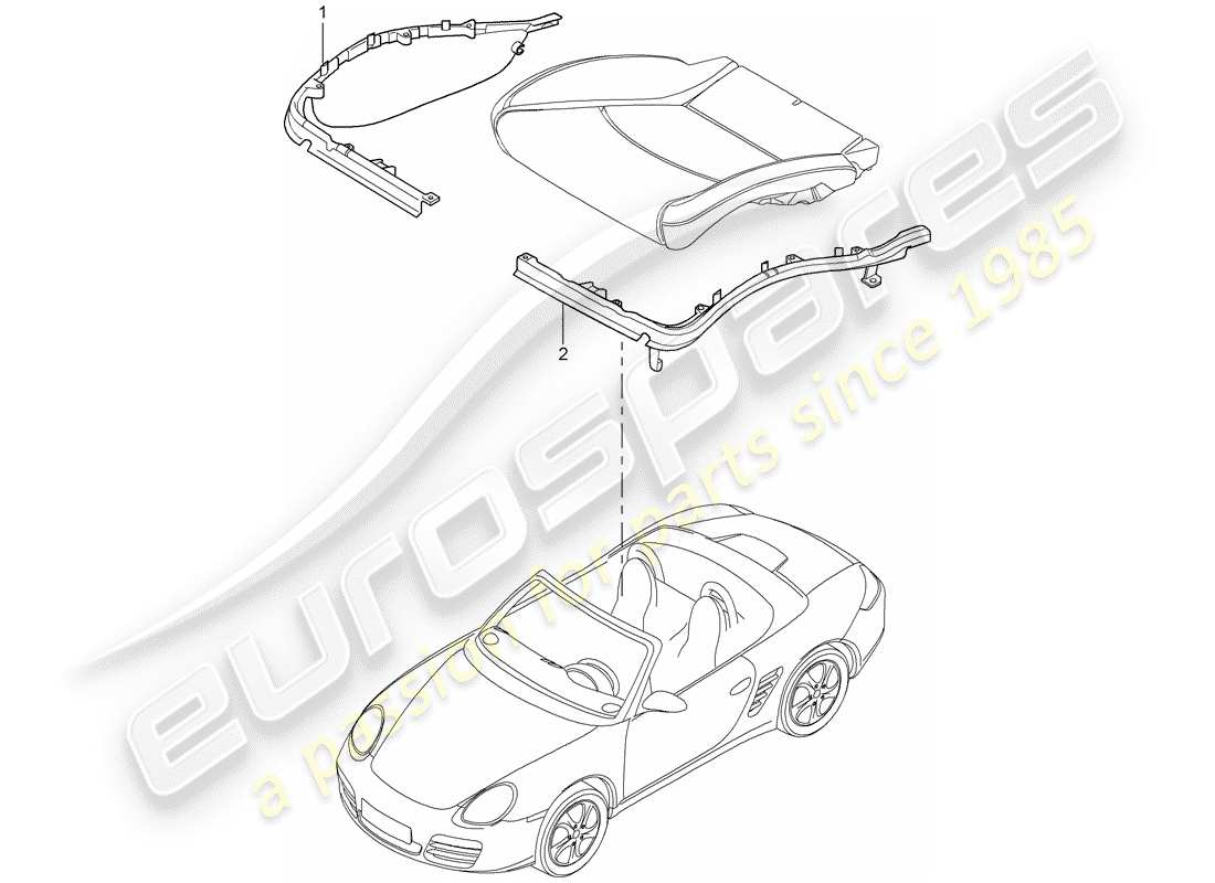 porsche 2008 (987 boxster) porta cuscino diagramma delle parti