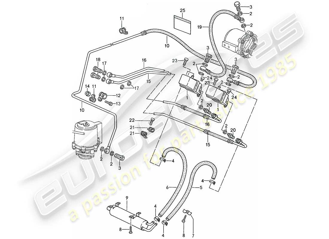 porsche 1987 (959) sovralimentazione 3 diagramma delle parti